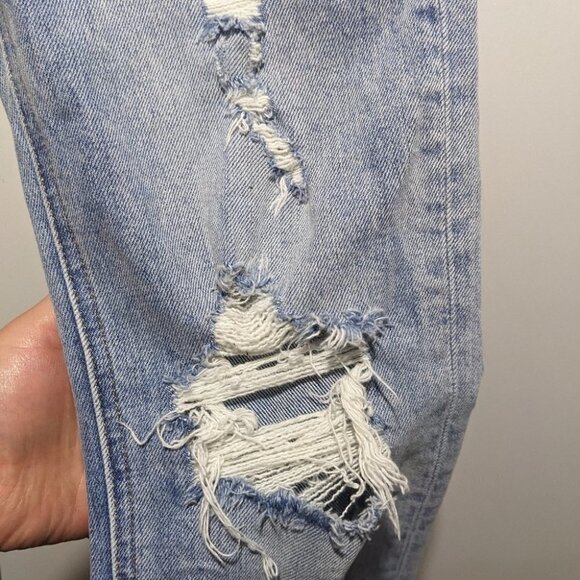 Aritzia Sky Blue Distressed Straight Jeans - Picture 14 of 14